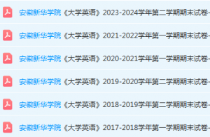 安徽新华学院大学英语期末考试试卷真题-三号教学楼网站~创造一个奇迹